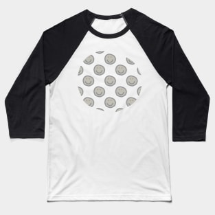 Lead Crystal Round Happy Face with Smile Pattern Baseball T-Shirt